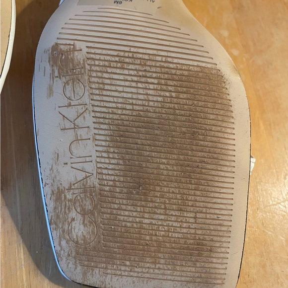 Calvin Klein Millie Ankle Strap Sandal in White. - Picture 10 of 15